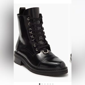 All Saints Lira Hiker Leather Black Combat Boots